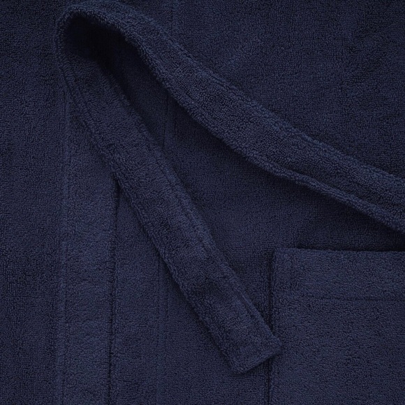 Tommy Hilfiger Unisex Sleepwear Heavy Terry One Size Robe Dark Blue 100% Cotton - Picture 8 of 16
